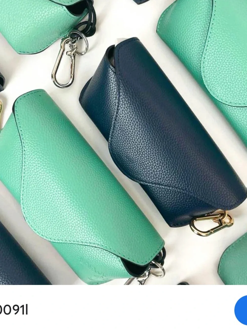 LOEWE Leather Sunglasses Case in Aqua Blue, NWOT